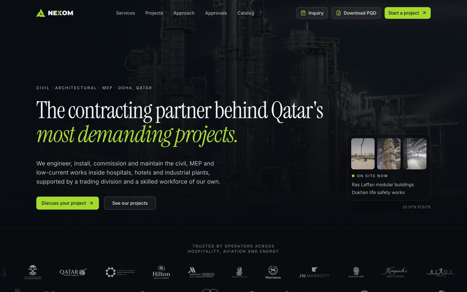 Supply and contracting company site we built