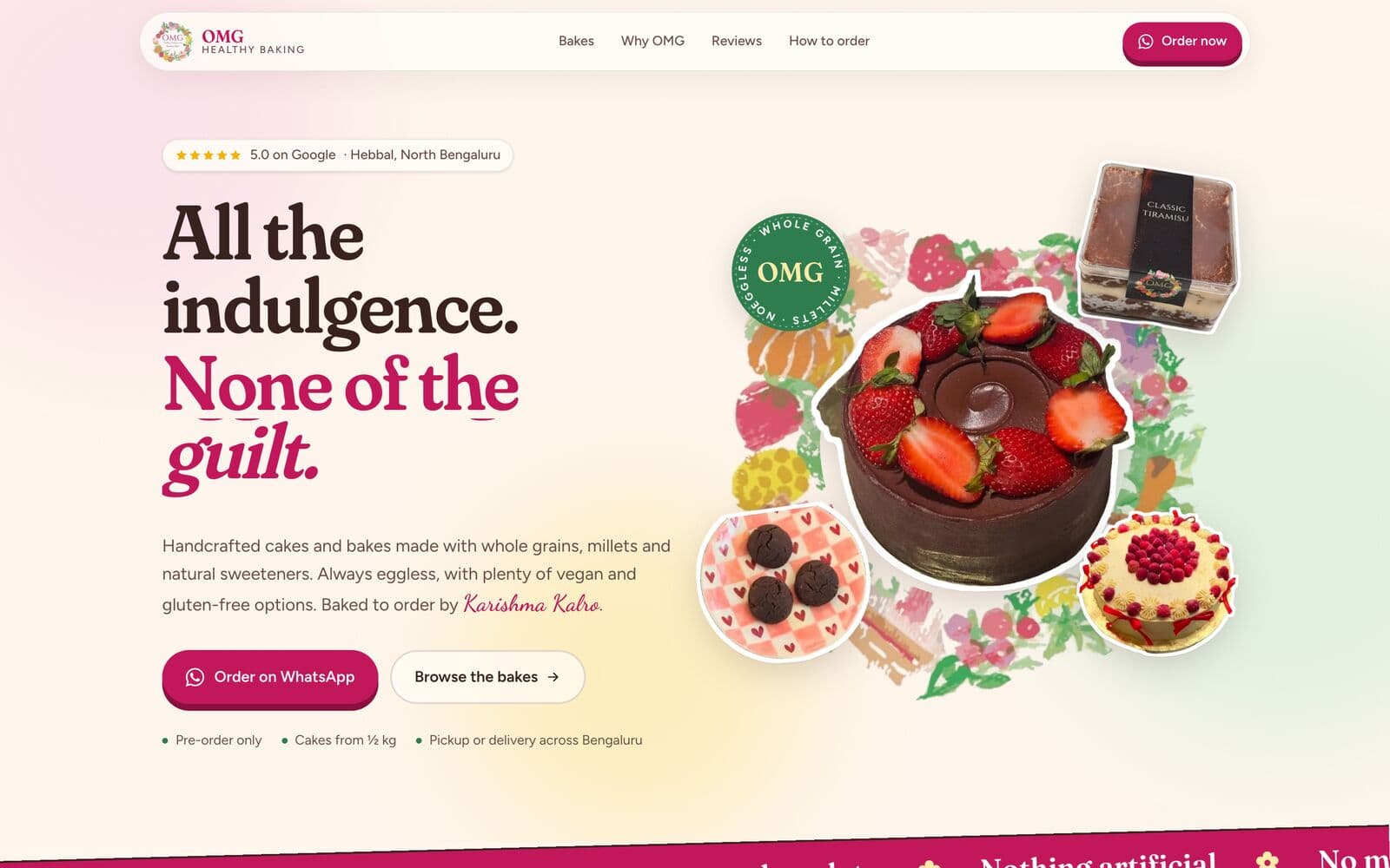 Bakery homepage we designed and built